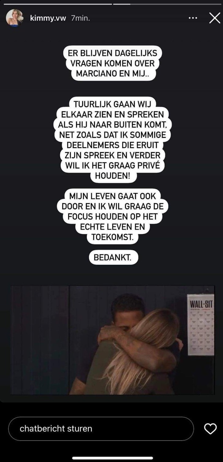 Een Jaar van je Leven Kim W richt zich via Instagram tot Marciano met boodschap Love & Reality Een Jaar van je Leven Kim W richt zich via Instagram tot Marciano met boodschap Love & Reality